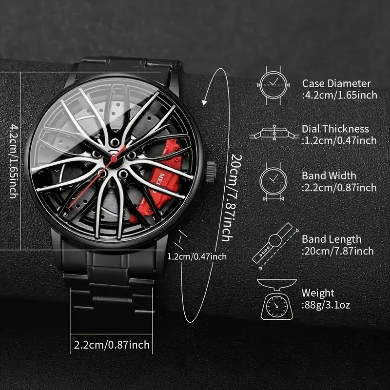 “AlloyRim Chrono – Car Rim Inspired Men’s Watch”
