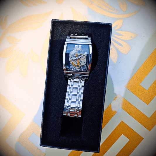 Men's Luxury Hollow-Out Quartz Watch – Luminous Dial & Steel Band